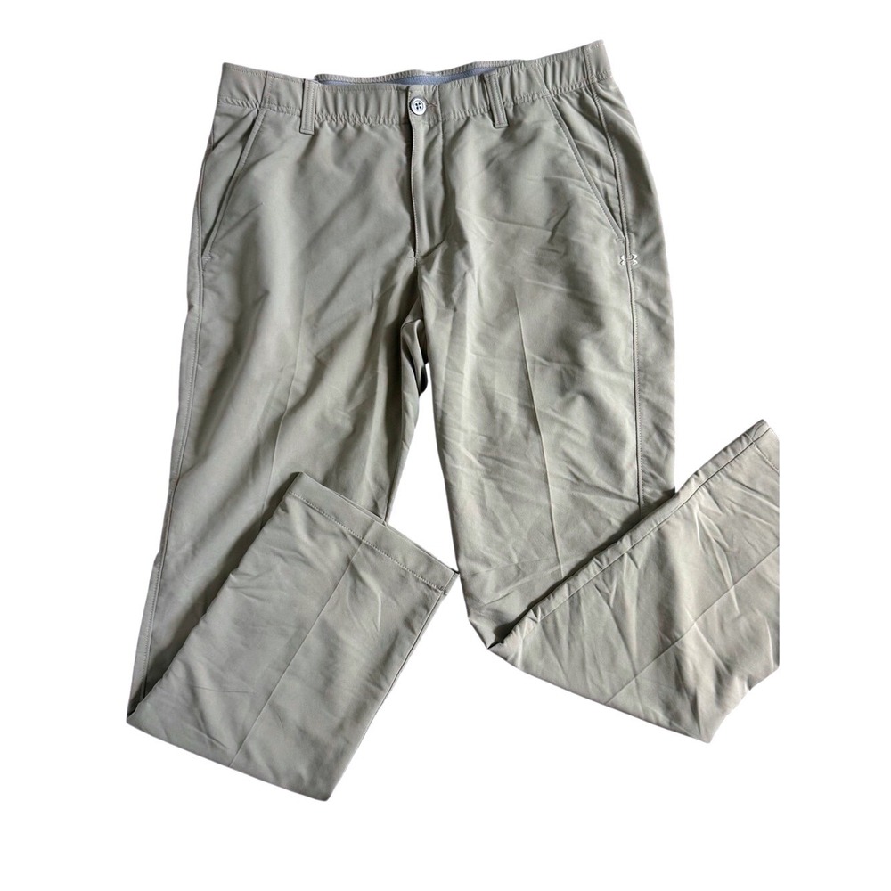 Under Armour Men's Pants Khaki Green Performance Golf Chinos 34/32